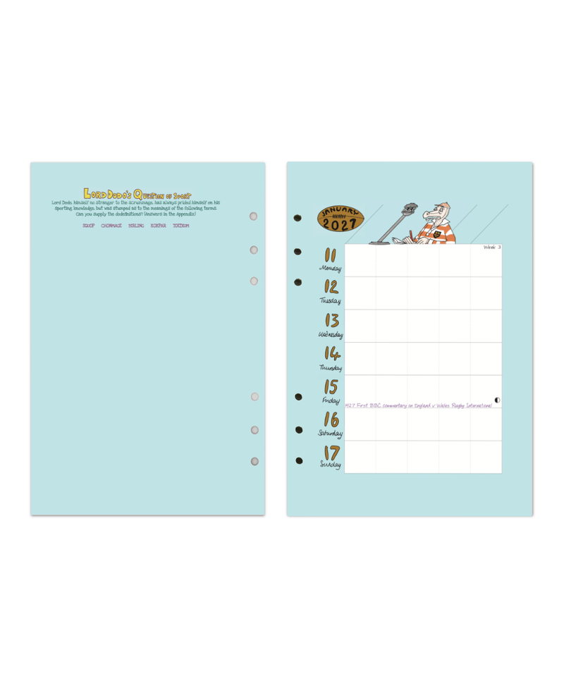 2026 Dodo Pad A5 Filofax Compatible Refill Diary - Published 26th June