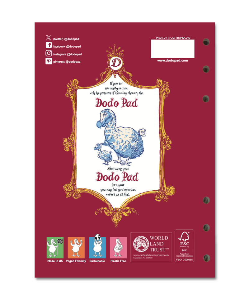 2026 Dodo Pad A5 Filofax Compatible Refill Diary - Published 26th June