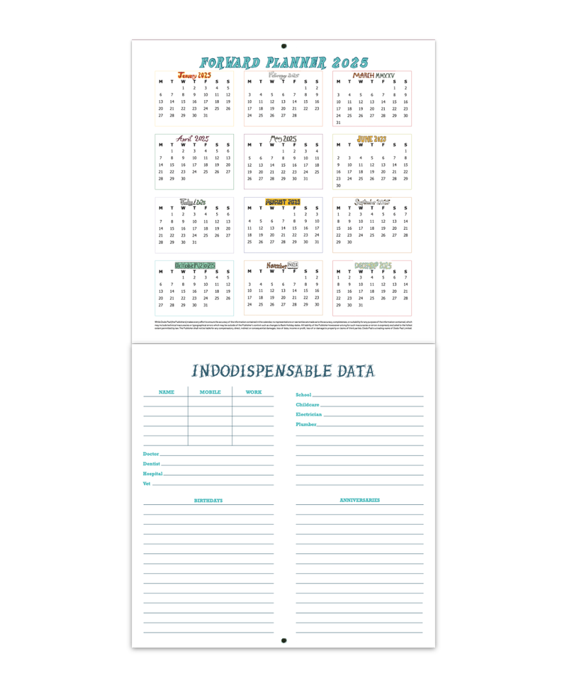 2025 Dodo Pad Family Planner Calendar