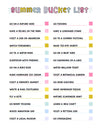 Summer List Of Things To Do - Free