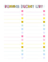 Summer List Of Things To Do - Free