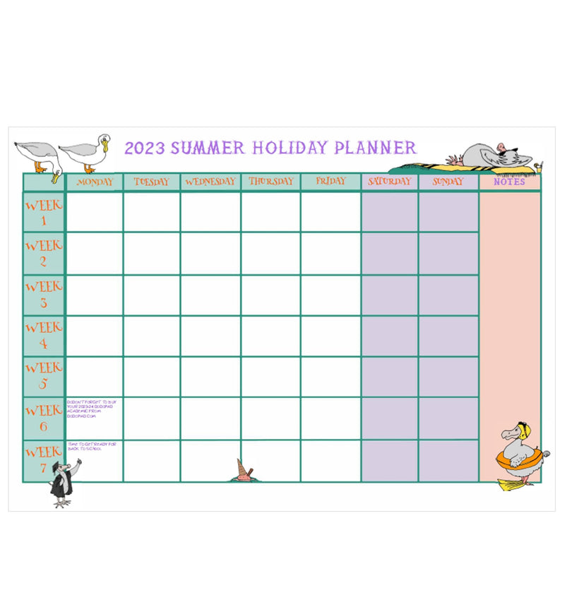 School Summer Holiday Planner - FREE